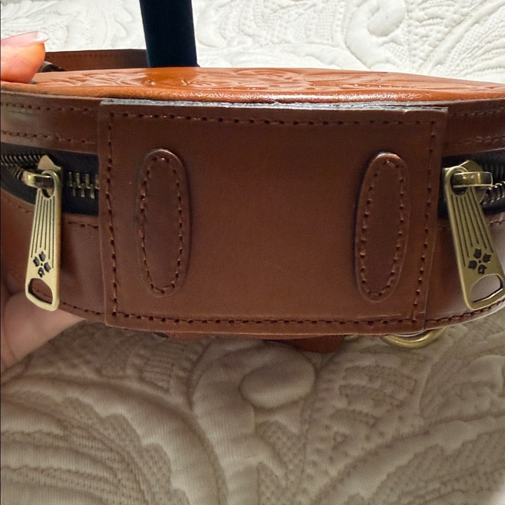 Patricia Nash Devonia Embossed Leather Round Bag - Picture 9 of 12